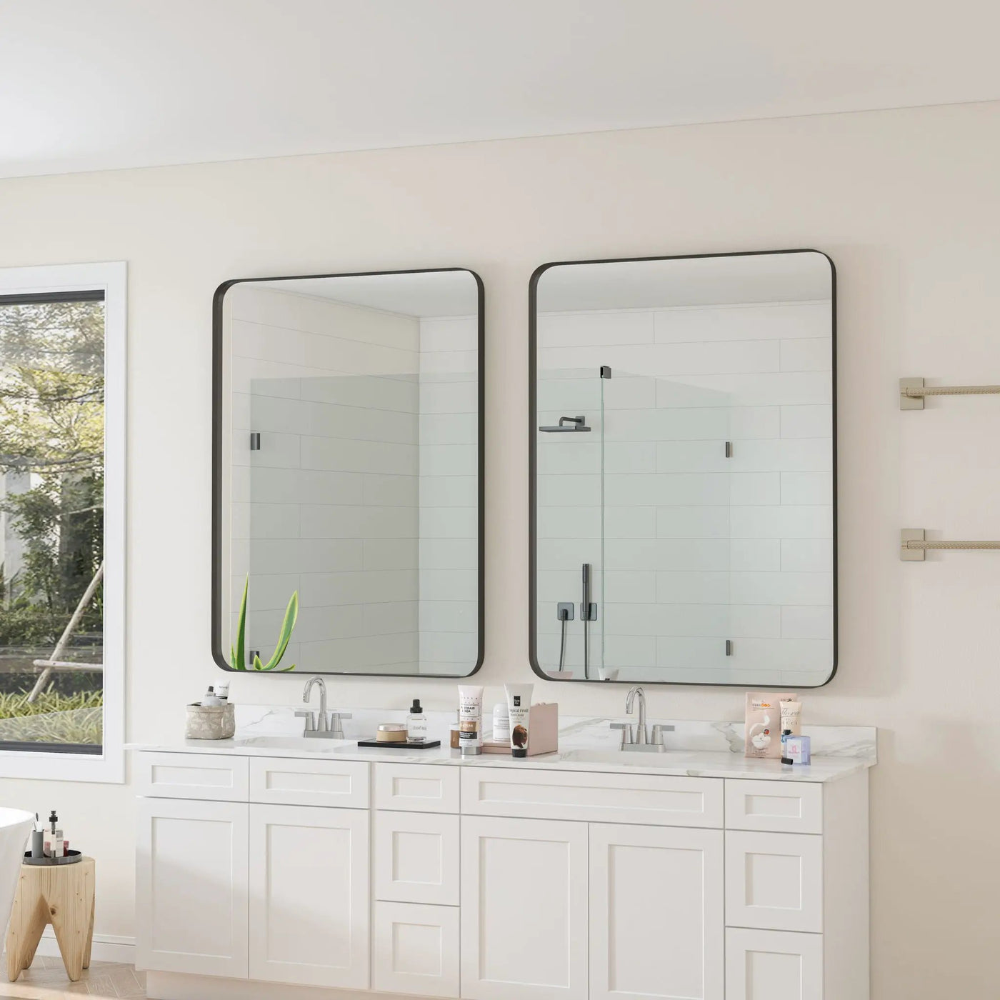 Wall Mirror Rectangular Mirror Metal Framed Mirror Vanity Mirror Dressing Mirror, For Bathroom, Living Room, Bedroom by Unique Piece Furniture