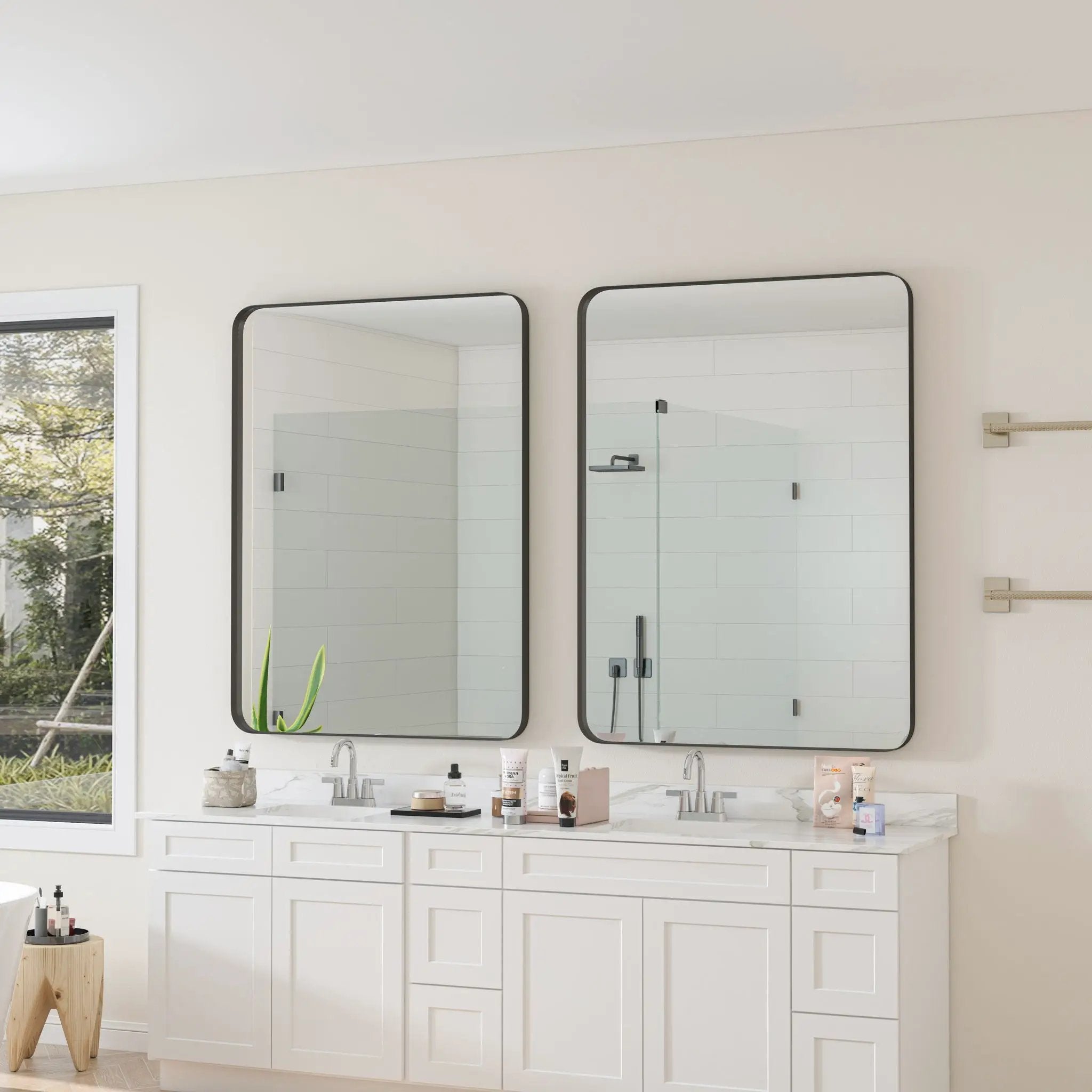Wall Mirror Rectangular Mirror Metal Framed Mirror Vanity Mirror Dressing Mirror, For Bathroom, Living Room, Bedroom by Unique Piece Furniture