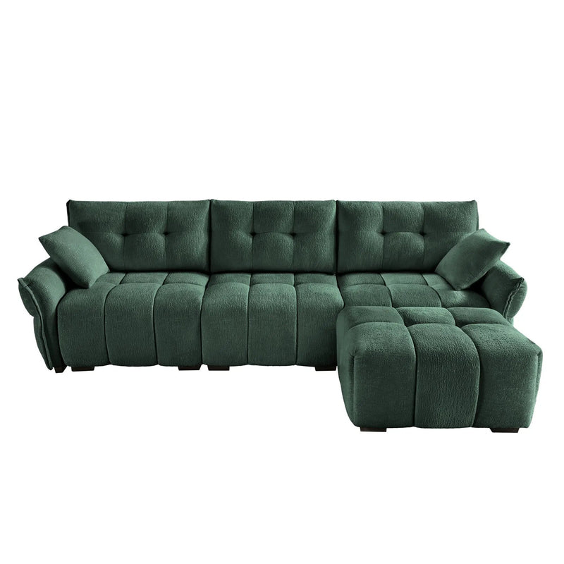 Three-Seater Sofa Set With Ottoman and Pillows by HouseOfZazla