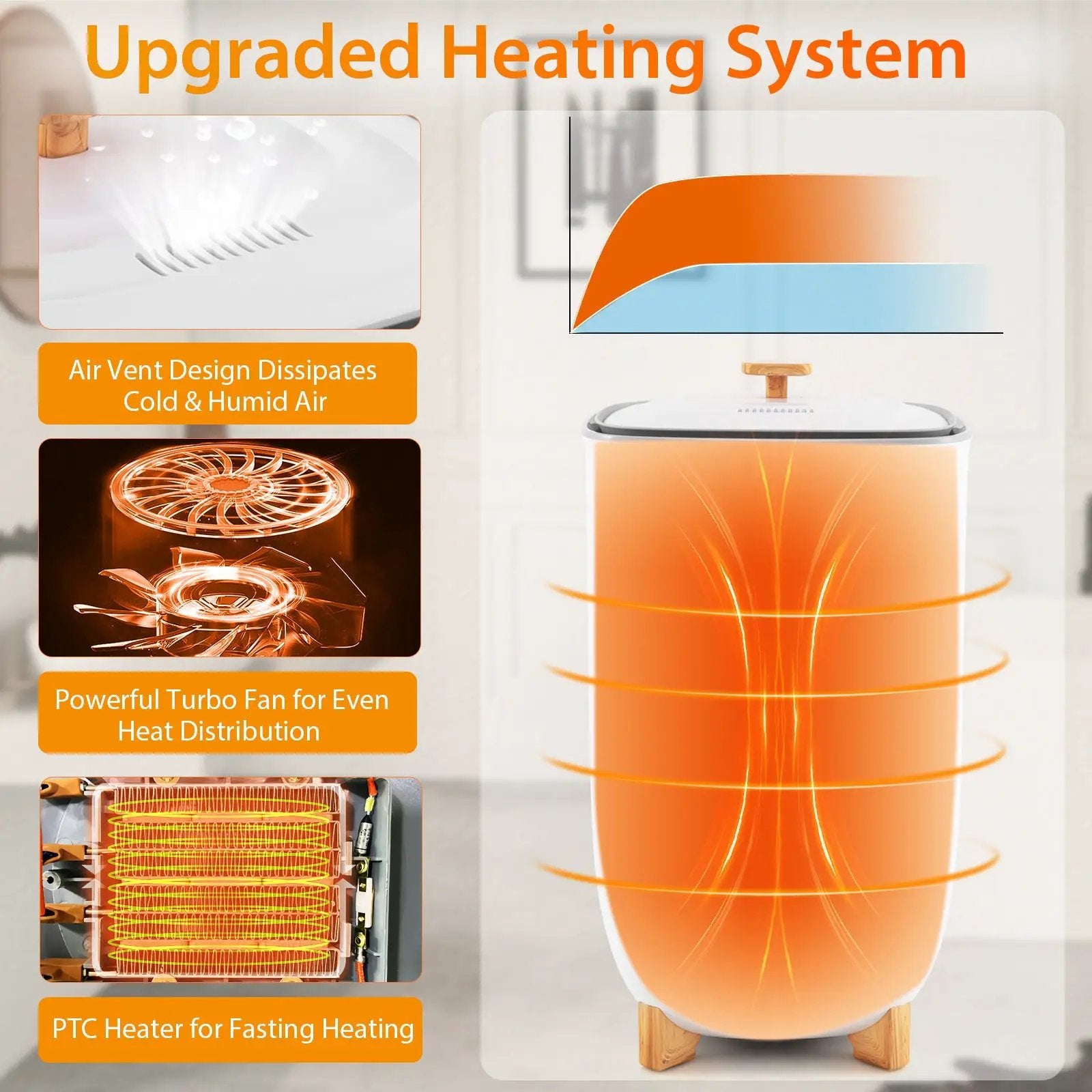 35L Large Home Towel Warmer Bucket with Auto Shut-off Function-White by DirectDeals