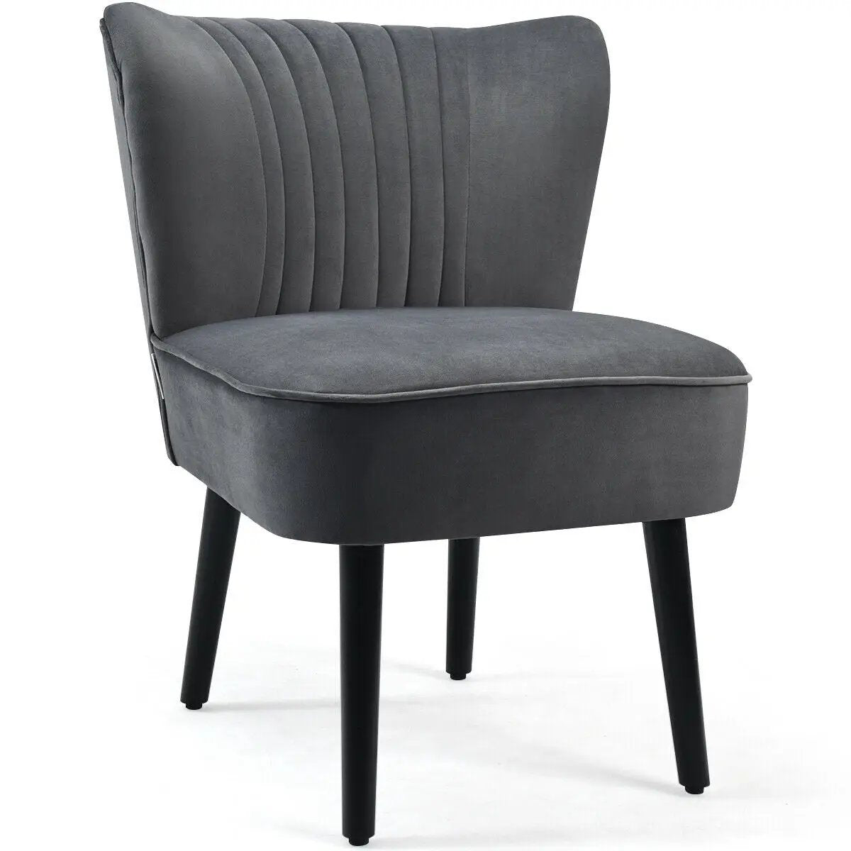 Set of 2 Upholstered Modern Leisure Club Chairs with Solid Wood Legs, photo 18 of 24