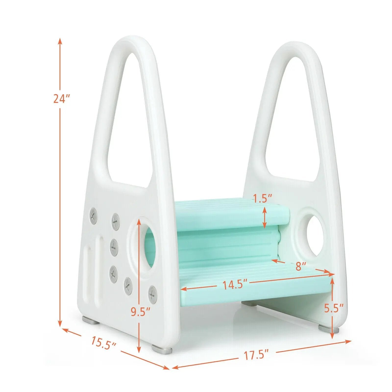 Kids Step Stool Learning Helper with Armrest for Kitchen Toilet Potty Training by DirectDeals