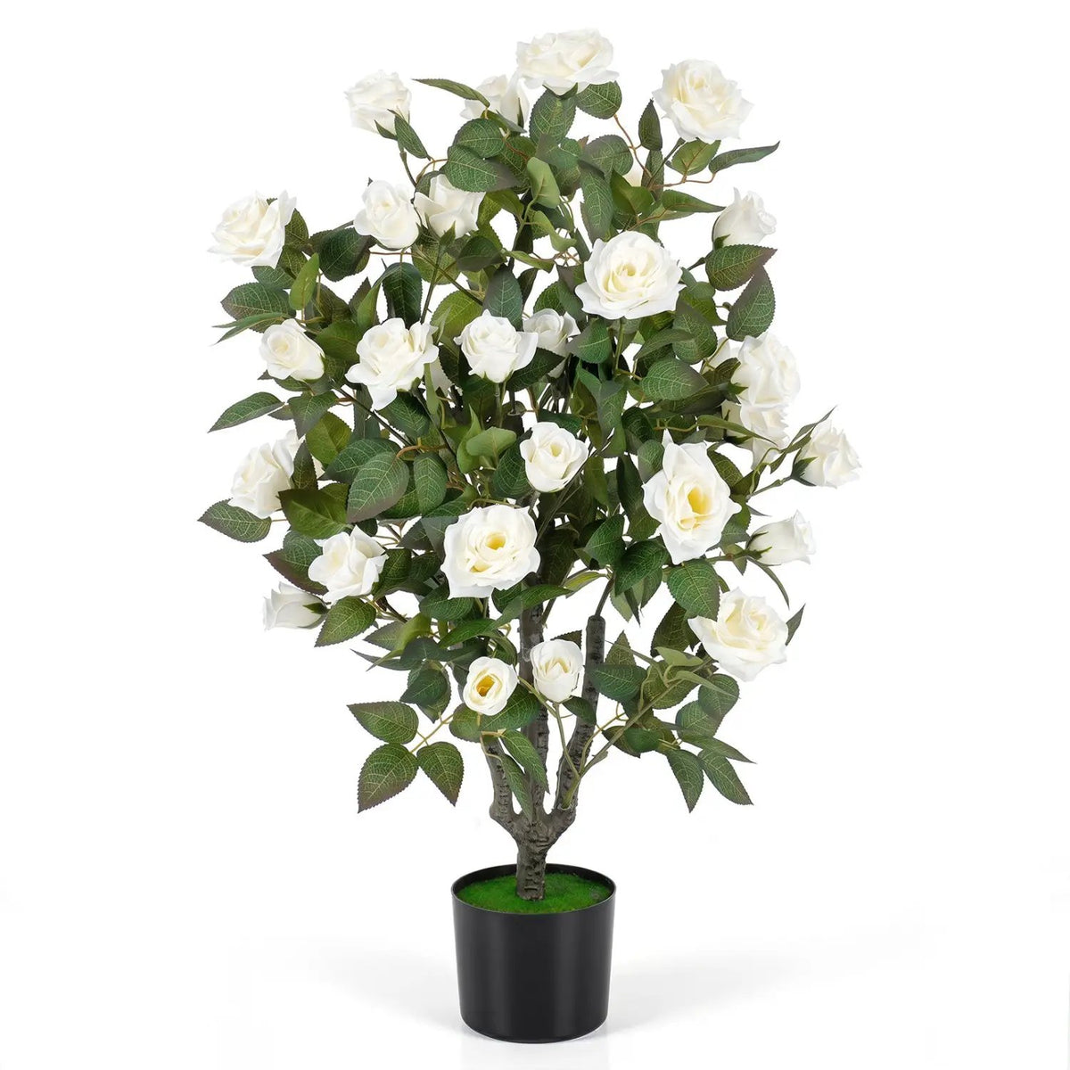 35.5" Artificial Rose Tree with Blooming Flowers in Pot, photo 2 of 16