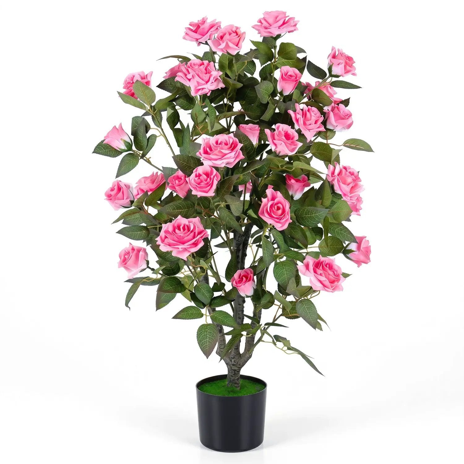 35.5" Artificial Rose Tree with Blooming Flowers in Pot by DirectDeals