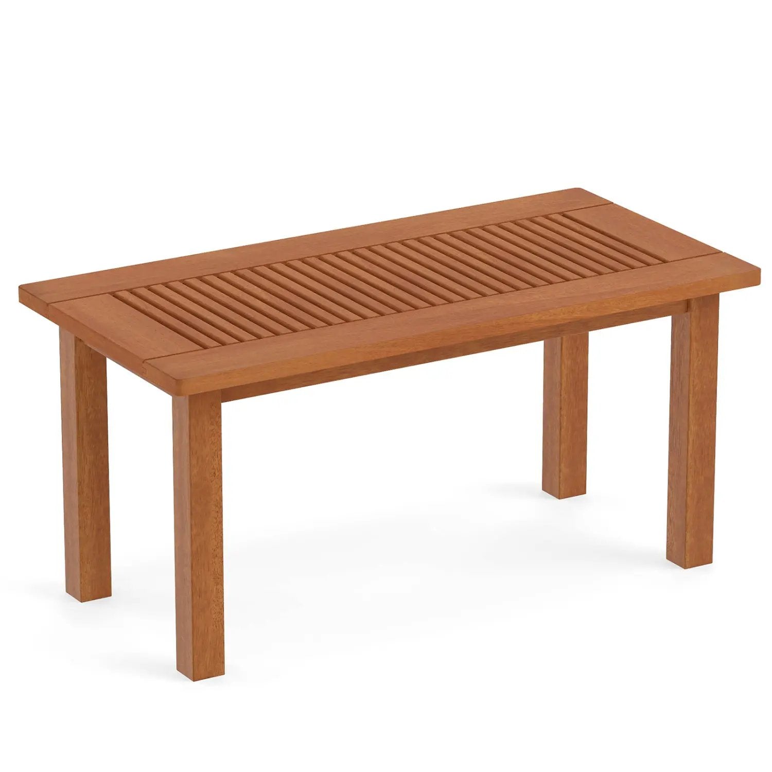 Rectangular Outdoor Coffee Table with Slatted Hardwood Top by DirectDeals