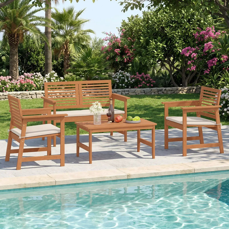 Rectangular Teak Wood Outdoor Coffee Table 35.5" by DirectDeals