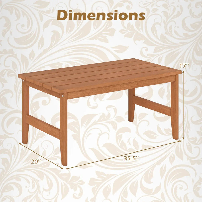 Rectangular Teak Wood Outdoor Coffee Table 35.5" by DirectDeals