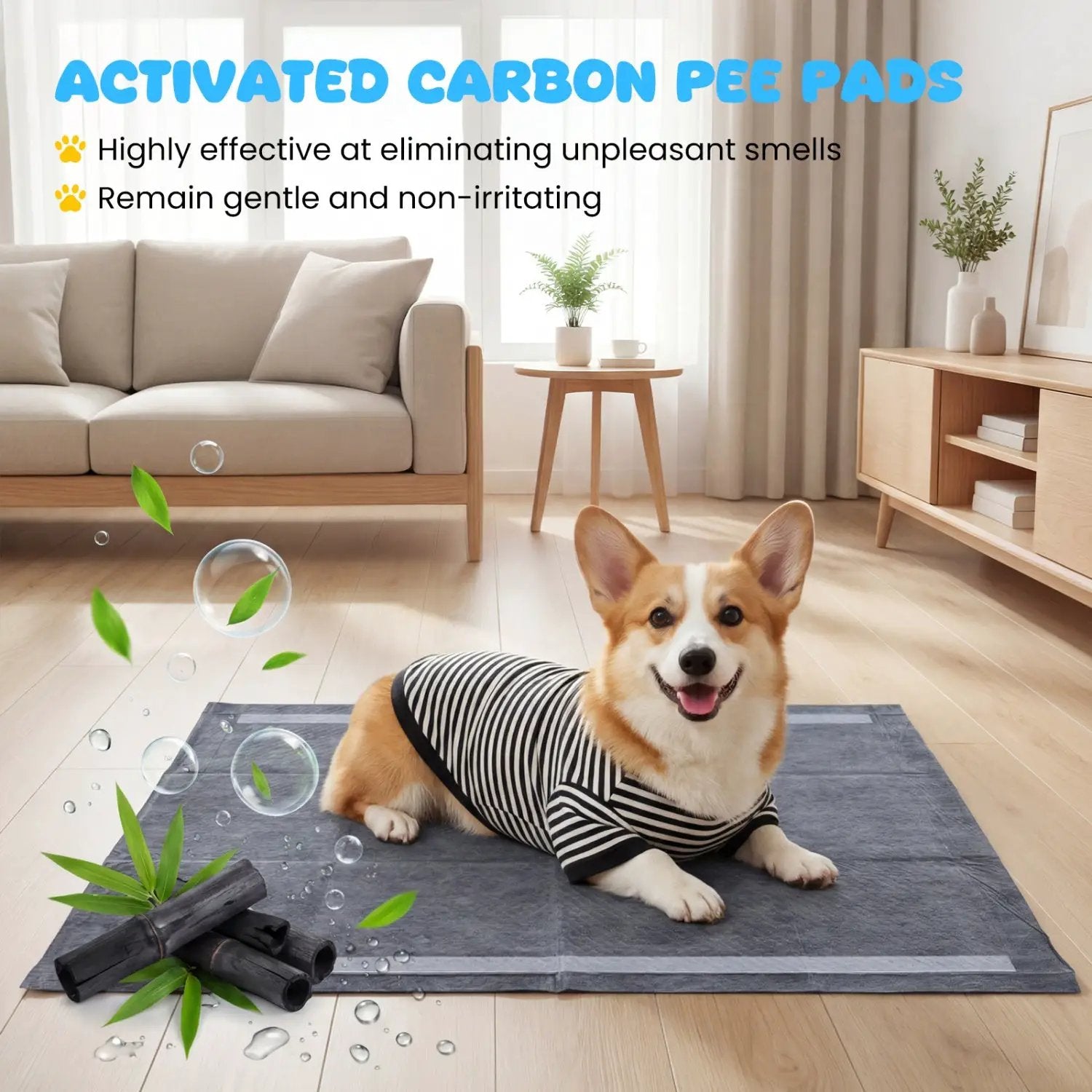 35.5" x 24" Charcoal Dog Pee Pads 6-Layer for Dogs by DirectDeals