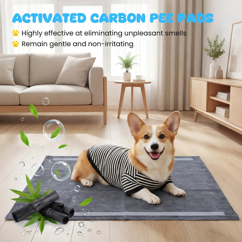 35.5" x 24" Charcoal Dog Pee Pads 6-Layer for Dogs by DirectDeals