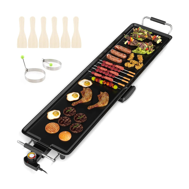 35 Inch Extra Large Electric Griddle with Adjustable Temperature Thermostats and Drip Tray by DirectDeals