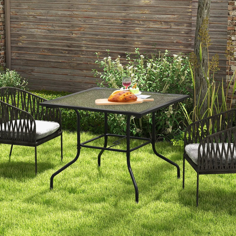 35 x 35 Inch Patio Dining Table with 1.5 Inch Umbrella Hole without Umbrella by DirectDeals