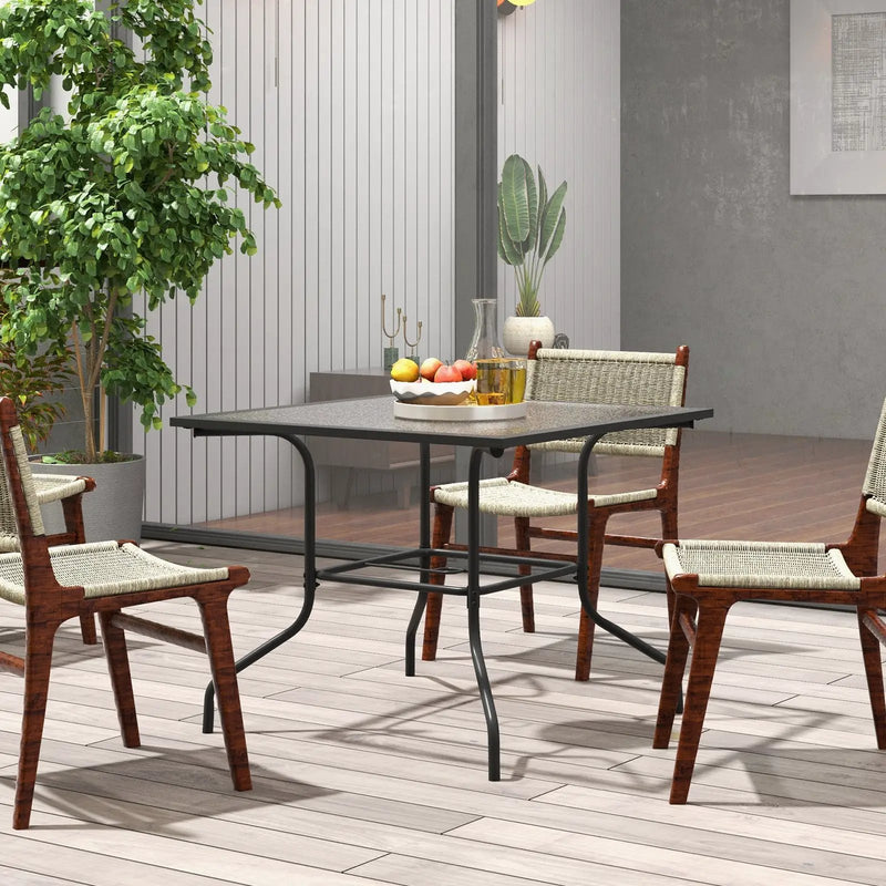 35 x 35 Inch Patio Dining Table with 1.5 Inch Umbrella Hole without Umbrella by DirectDeals