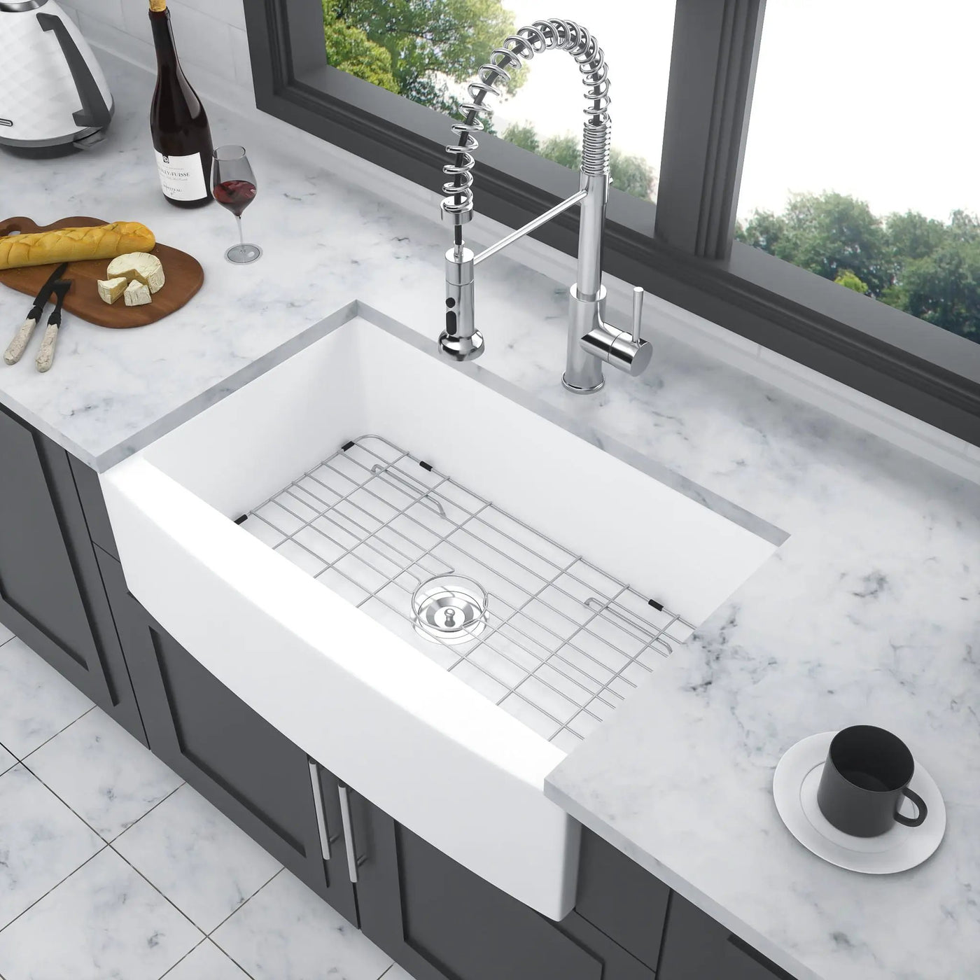 Farmhouse Sink, Apron Front Single Bowl With Arch Edge Design by HouseOfZazla