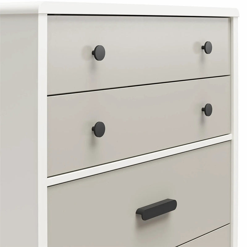 Valencia - 5 Drawer Dresser - White / Gray by Unique Piece Furniture