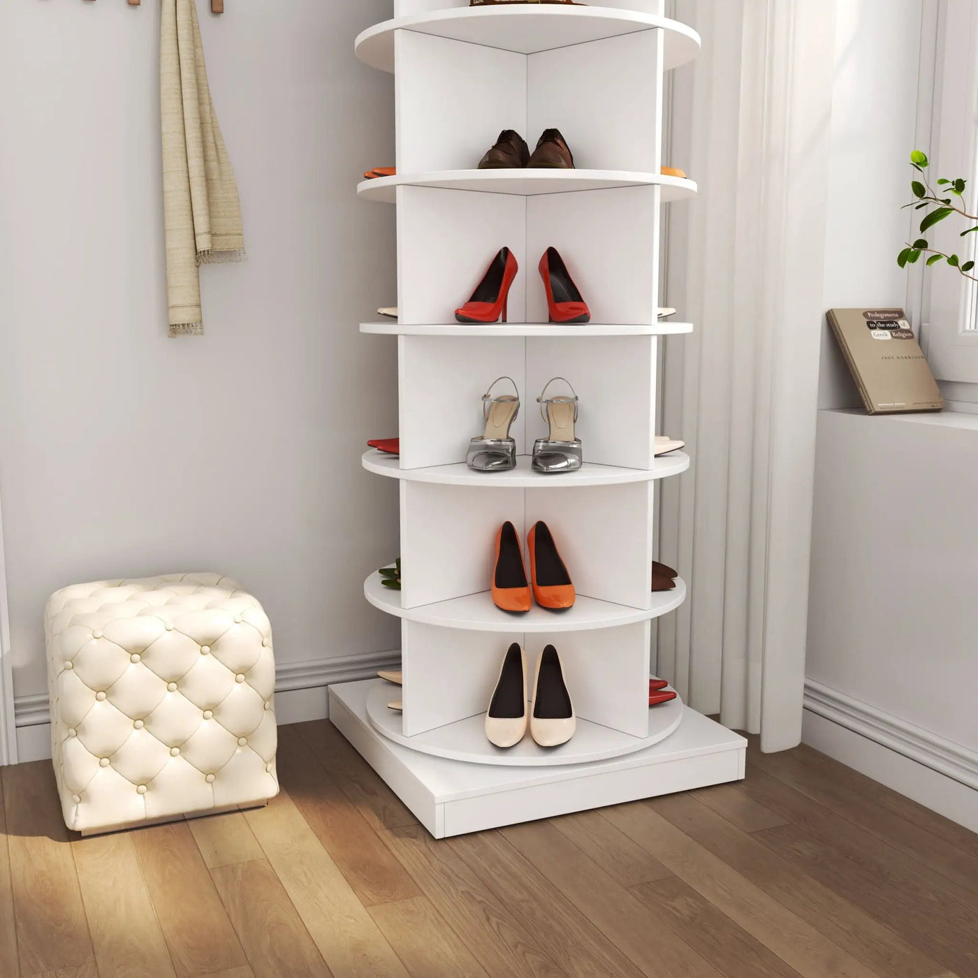 360 Rotating Shoe Cabinet 6 Layers by Unique Piece Furniture