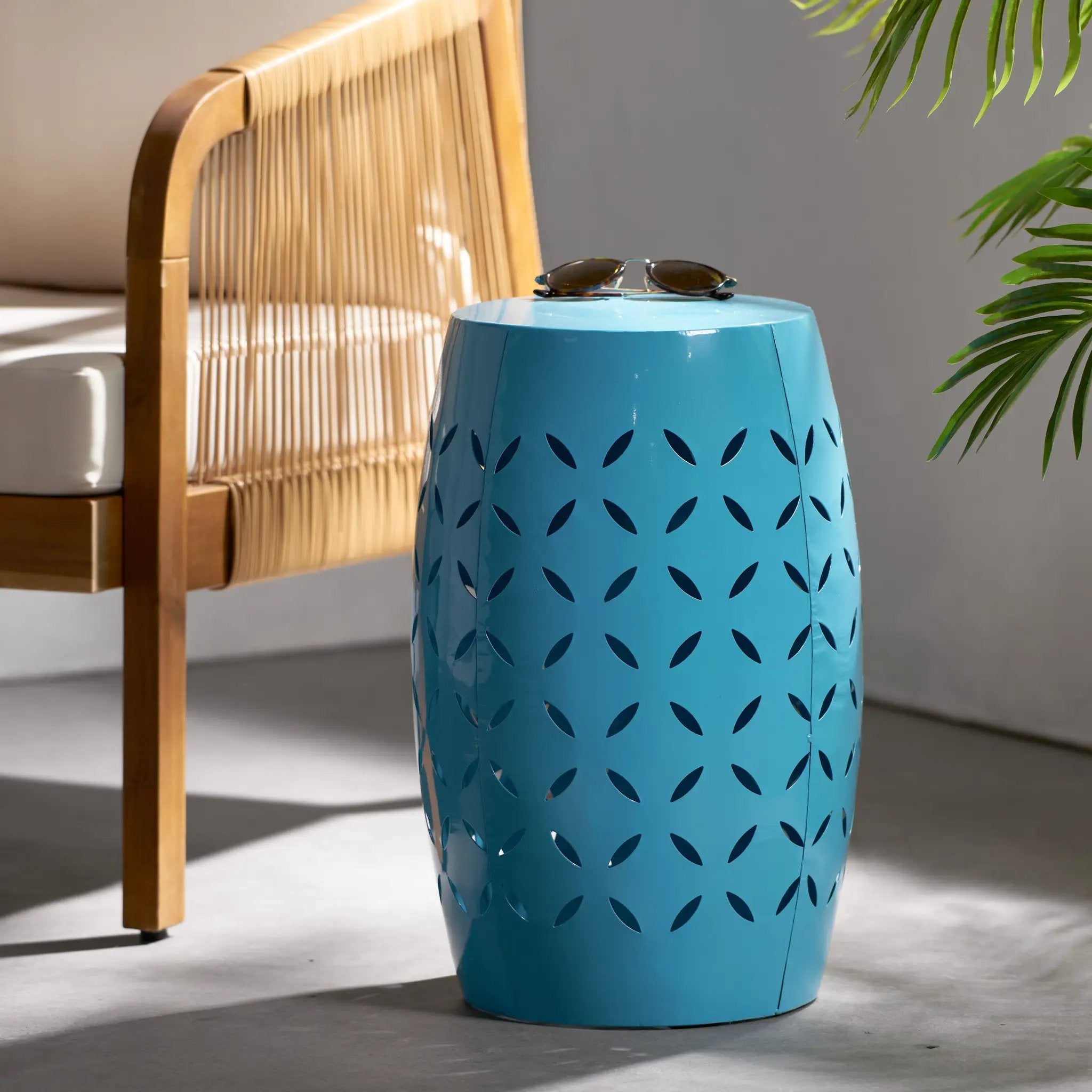 Lilac 12" Accent Side Table with Cylindrical Design by HouseOfZazla