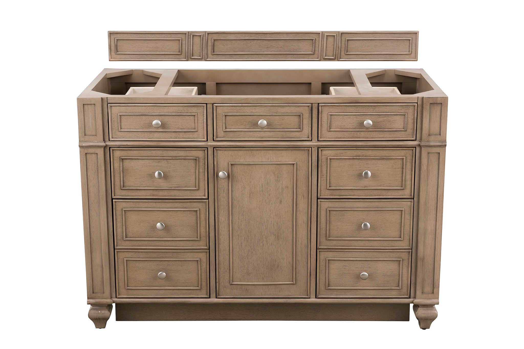James Martin Bristol 48" Single Bathroom Vanity, Whitewashed Walnut, cabinet without a countertop