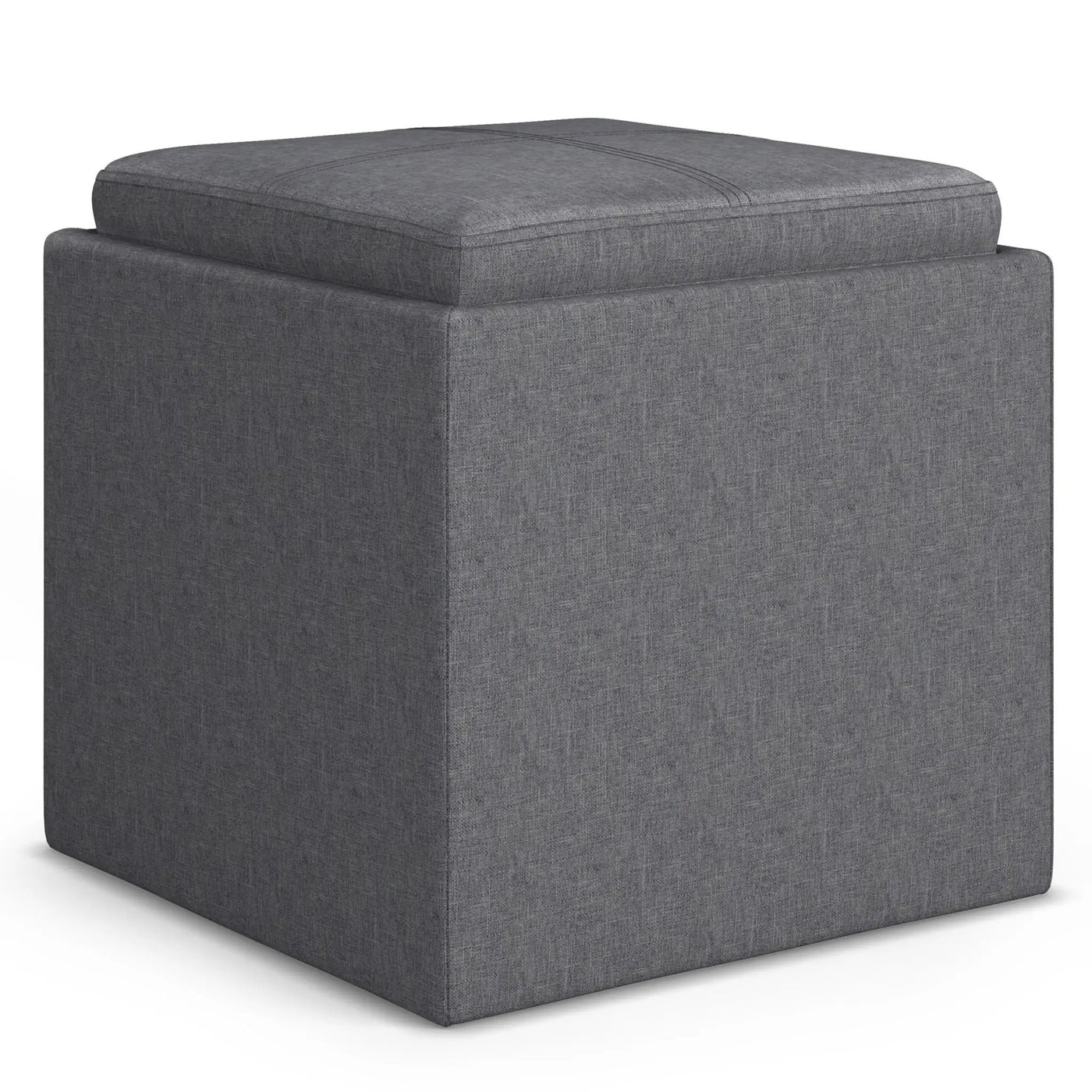 Rockwood - Upholstered Cube Storage Ottoman With Tray by HouseOfZazla