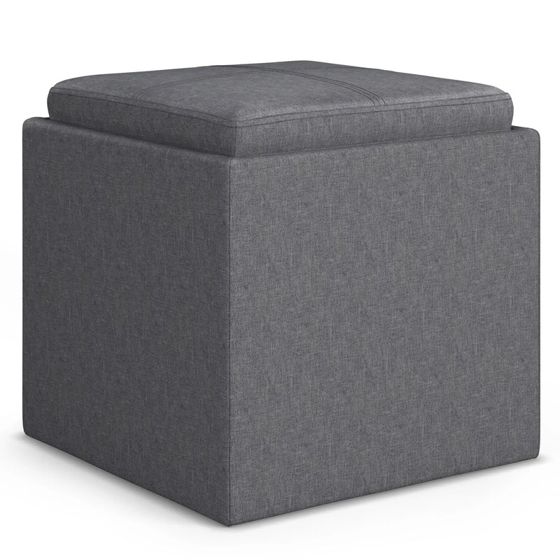 Rockwood - Upholstered Cube Storage Ottoman With Tray by Unique Piece Furniture