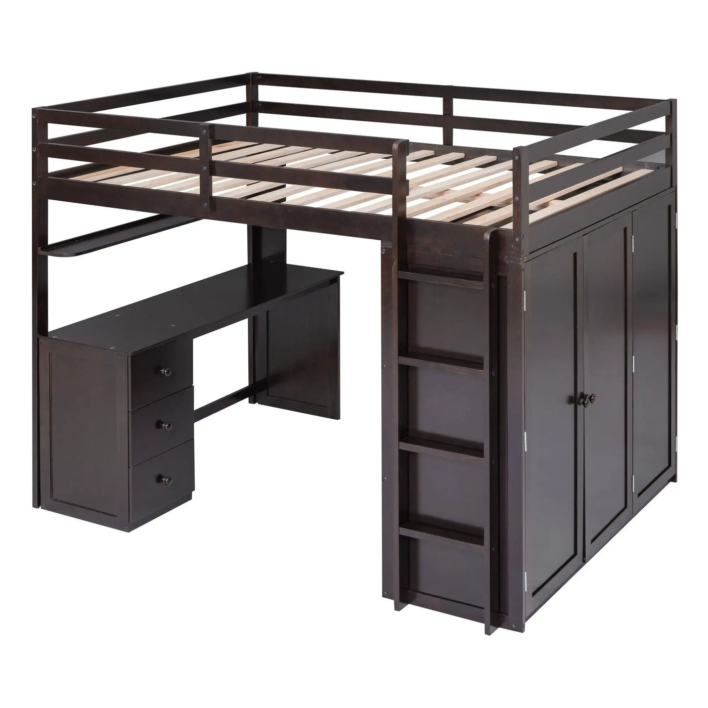 Loft Bed With Drawers, Desk, And Wardrobe by HouseOfZazla