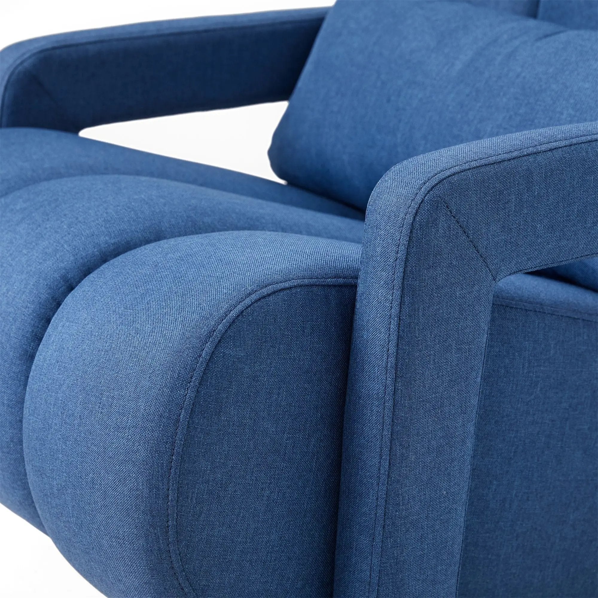 Upholstered Accent Chair With Pillow, Designed For Living Room - Navy Blue by HouseOfZazla
