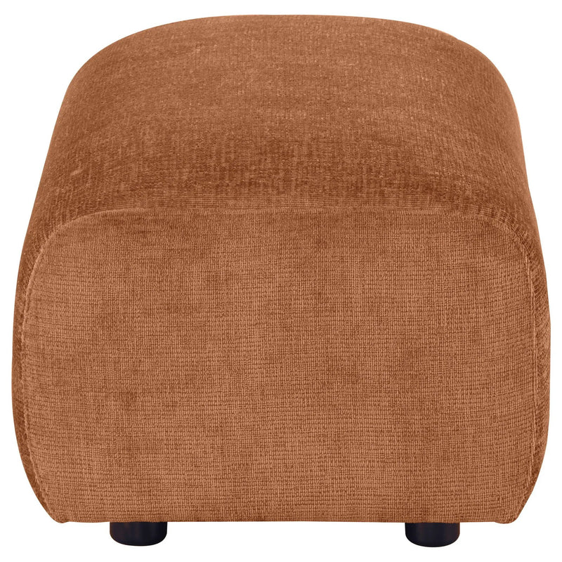 Burnett Chenille Upholstered Ottoman Burnt Orange by Unique Piece Furniture