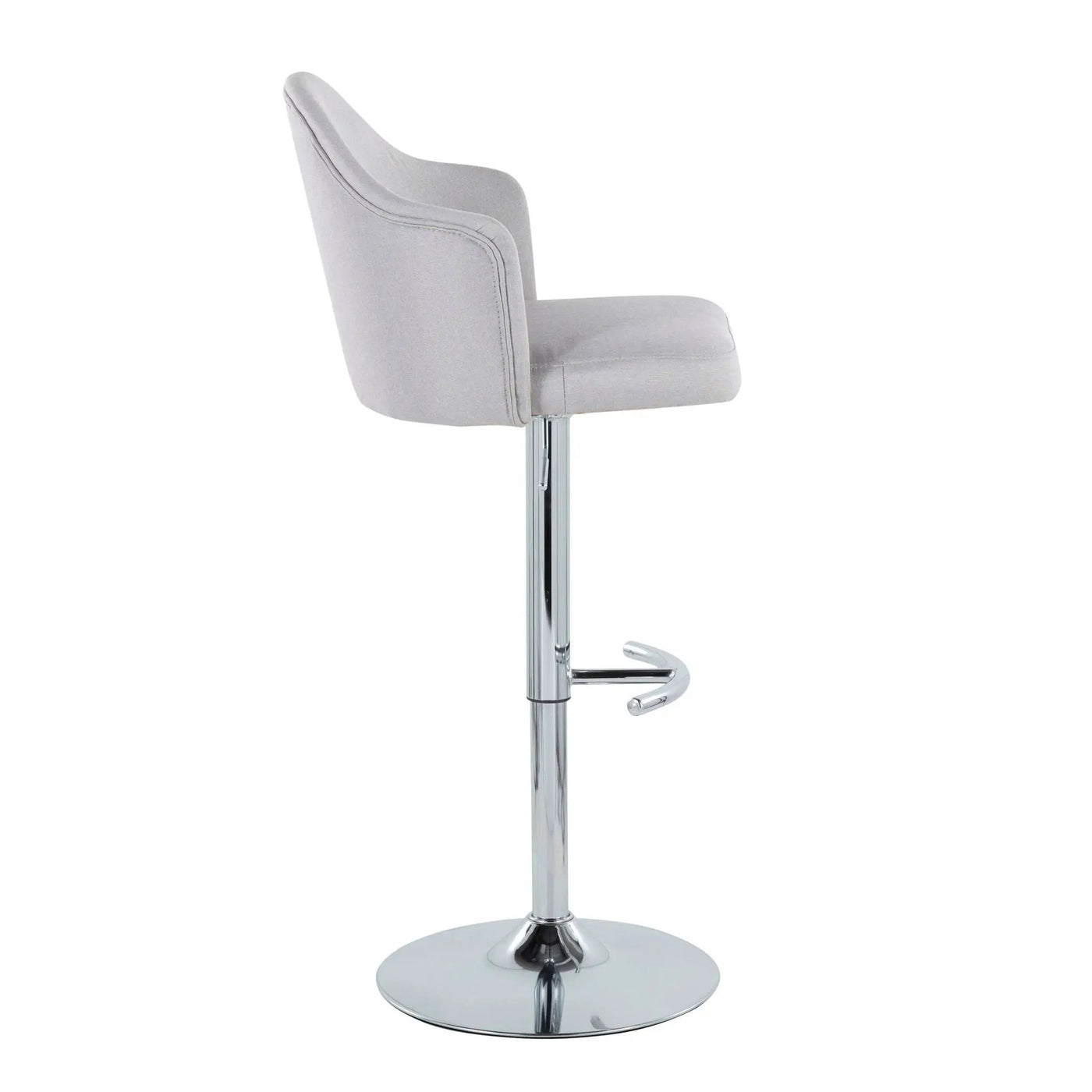 Ahoy - Contemporary Adjustable Barstool With Swivel With Rounded T Footrest (Set of 2) by HouseOfZazla