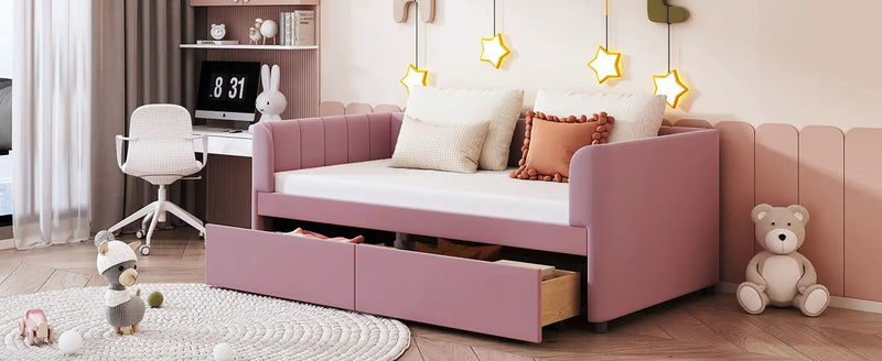 Upholstered Daybed With Ergonomic Design Backrest by HouseOfZazla