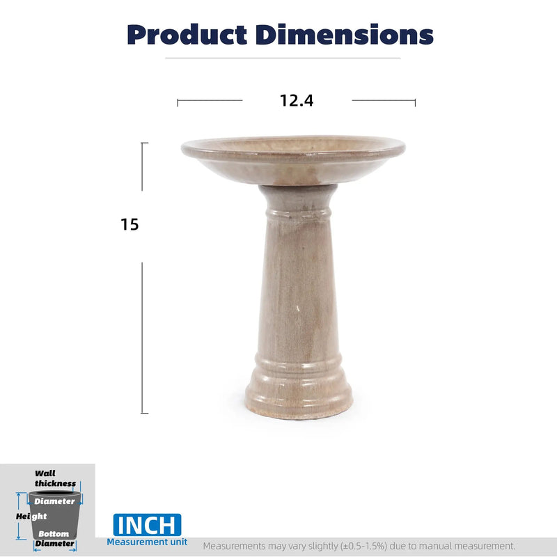 Ceramic Bird Bath for Outdoor Garden by HouseOfZazla