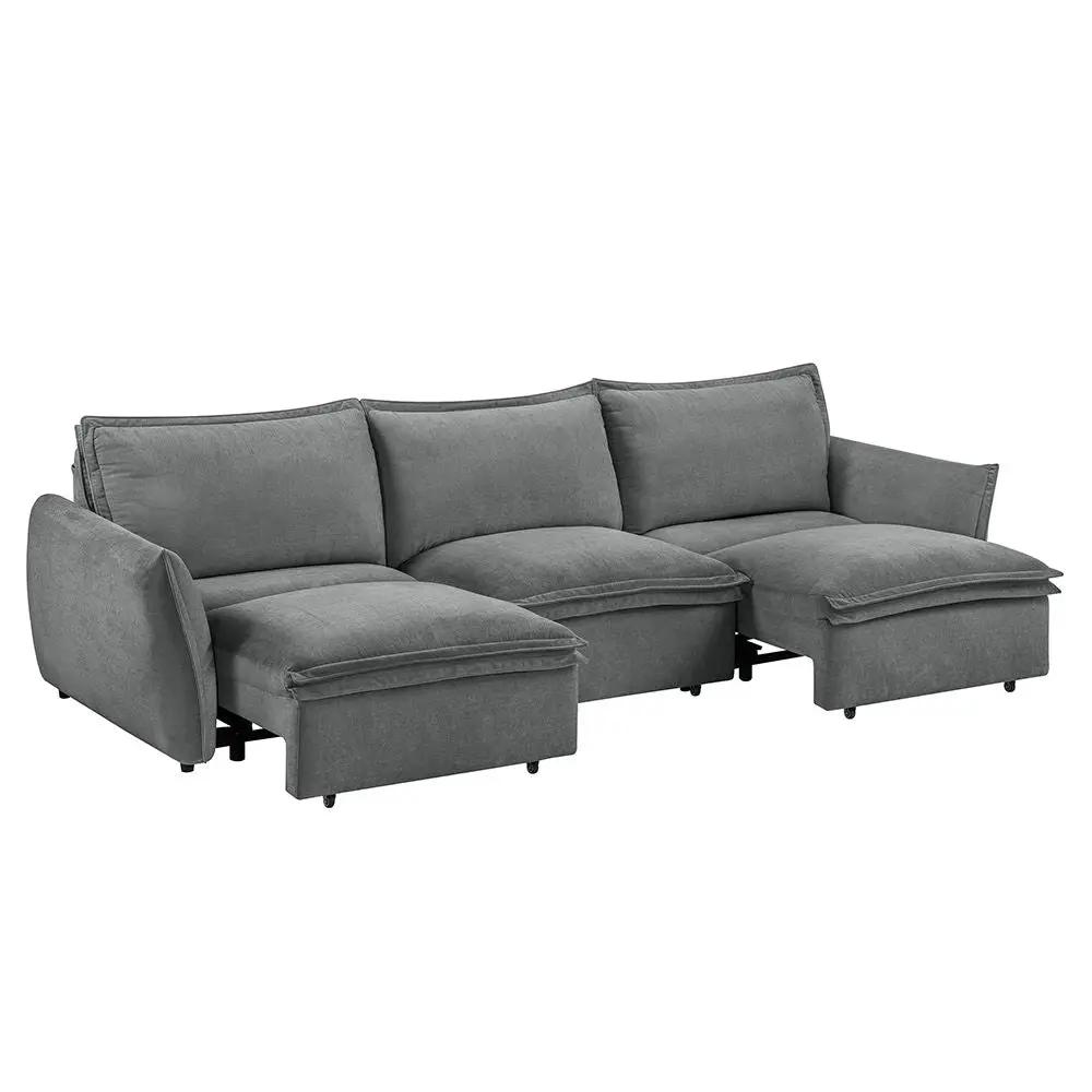 Eaden - Power Sofa With Sleeper - Gray Chenille by Unique Piece Furniture