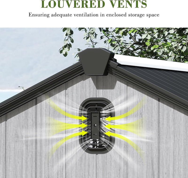 5x3FT Outdoor Resin Storage Shed with Transparent Windows & Louvered Vents by HouseOfZazla