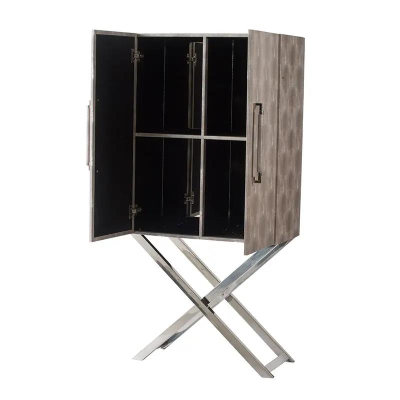 Cabinet - Silver - Faux Leather by HouseOfZazla
