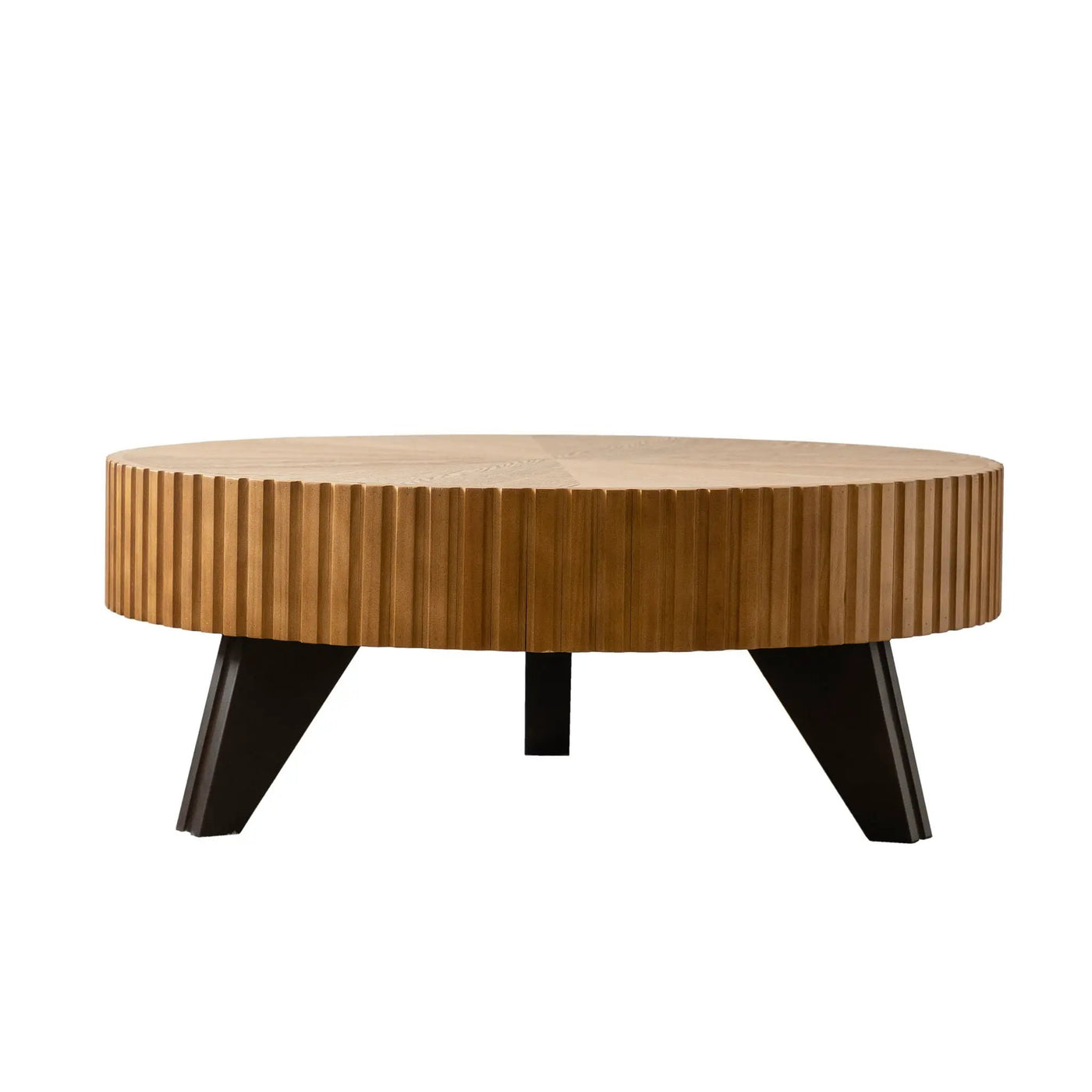 Round Retro Coffee With Solid Wood Legs by HouseOfZazla