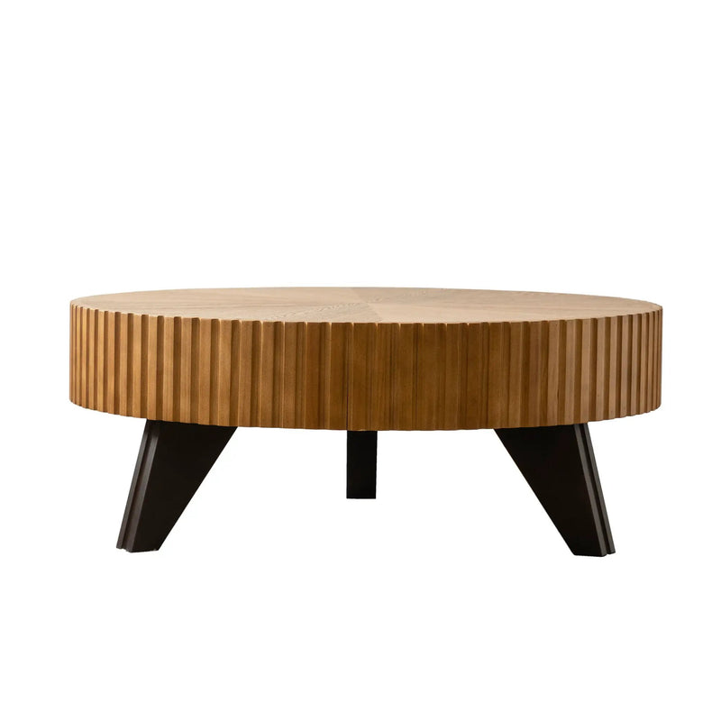 Round Retro Coffee With Solid Wood Legs by HouseOfZazla