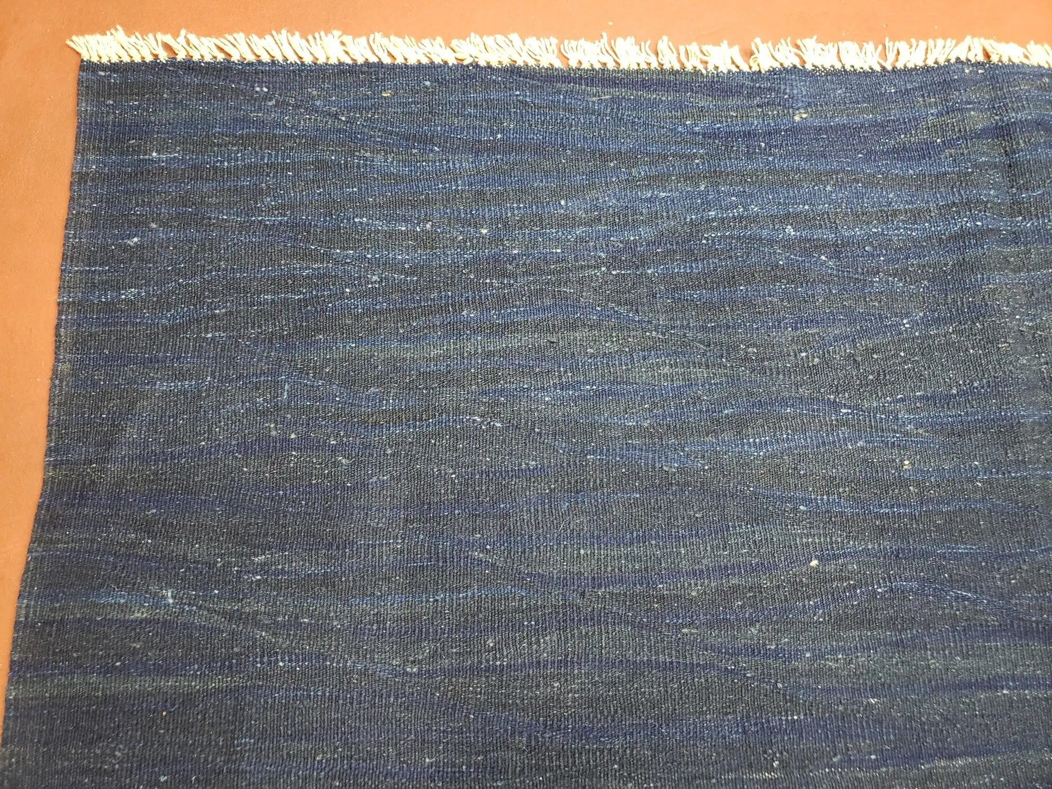 Large Blue Turkish Kilim Rug 7x10, Handmade, Wool by Jewel Rugs