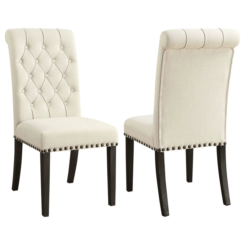 Alana Upholstered Dining Side Chair Beige Smokey Black (Set of 2) by Unique Piece Furniture