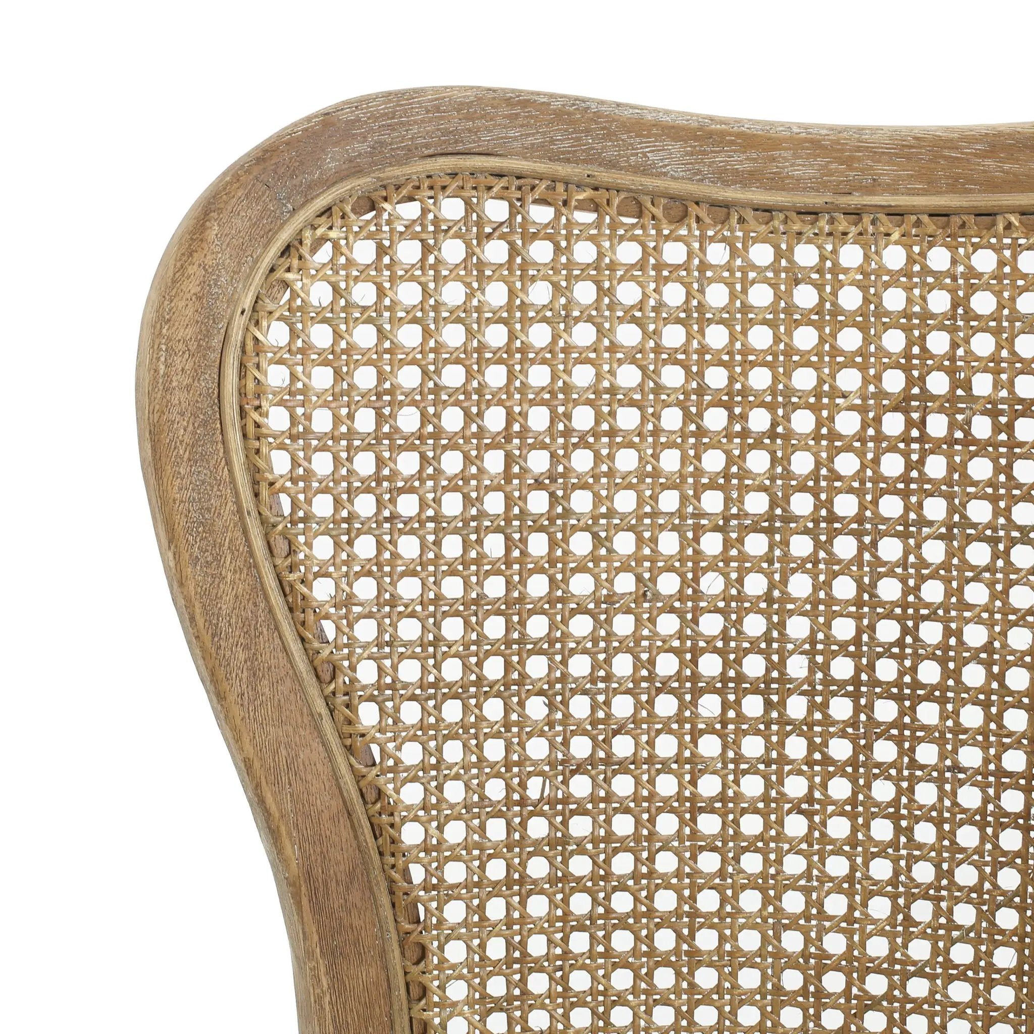 Classic Retro Dining Chair (Set of 2) With Rattan Backrest - Dark Brown / Beige by HouseOfZazla