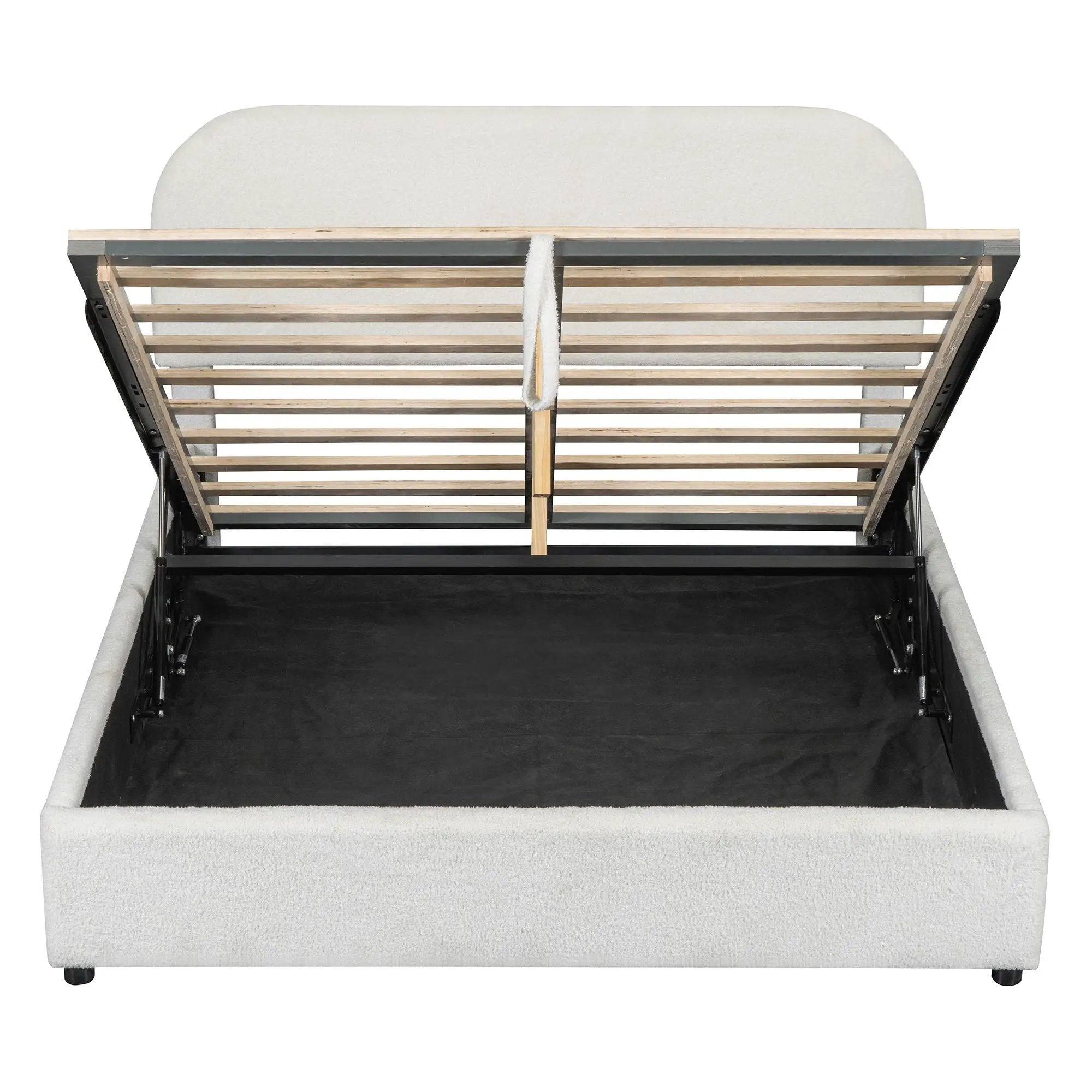 Upholstered Platform Bed With Hydraulic Storage System by Unique Piece Furniture