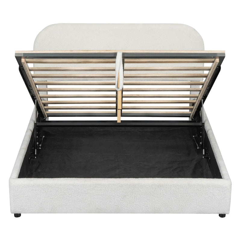 Upholstered Platform Bed With Hydraulic Storage System by Unique Piece Furniture