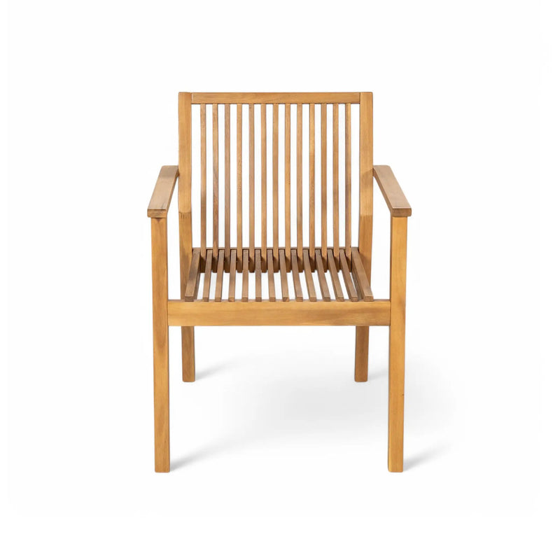 5-Piece Acacia Wood Outdoor Dining Set, Patio Table & Chairs with Removable Cushions by HouseOfZazla
