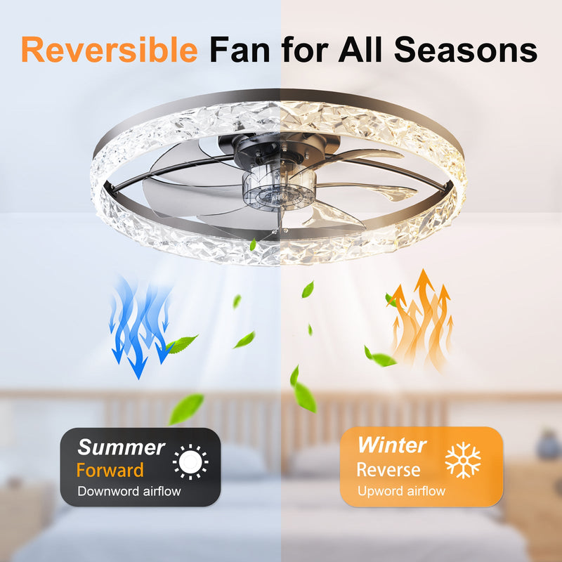 23.6" Ceiling Fan with Lights, Remote and App Control by HouseOfZazla