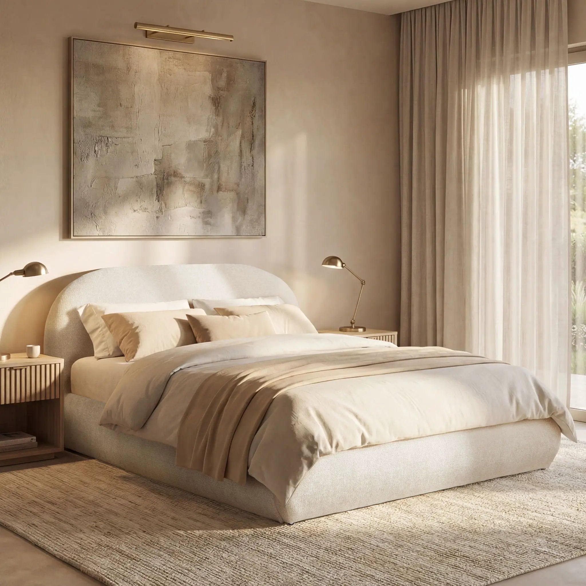 Archie Puffy Grounded - Upholstered Platform Bed by Unique Piece Furniture