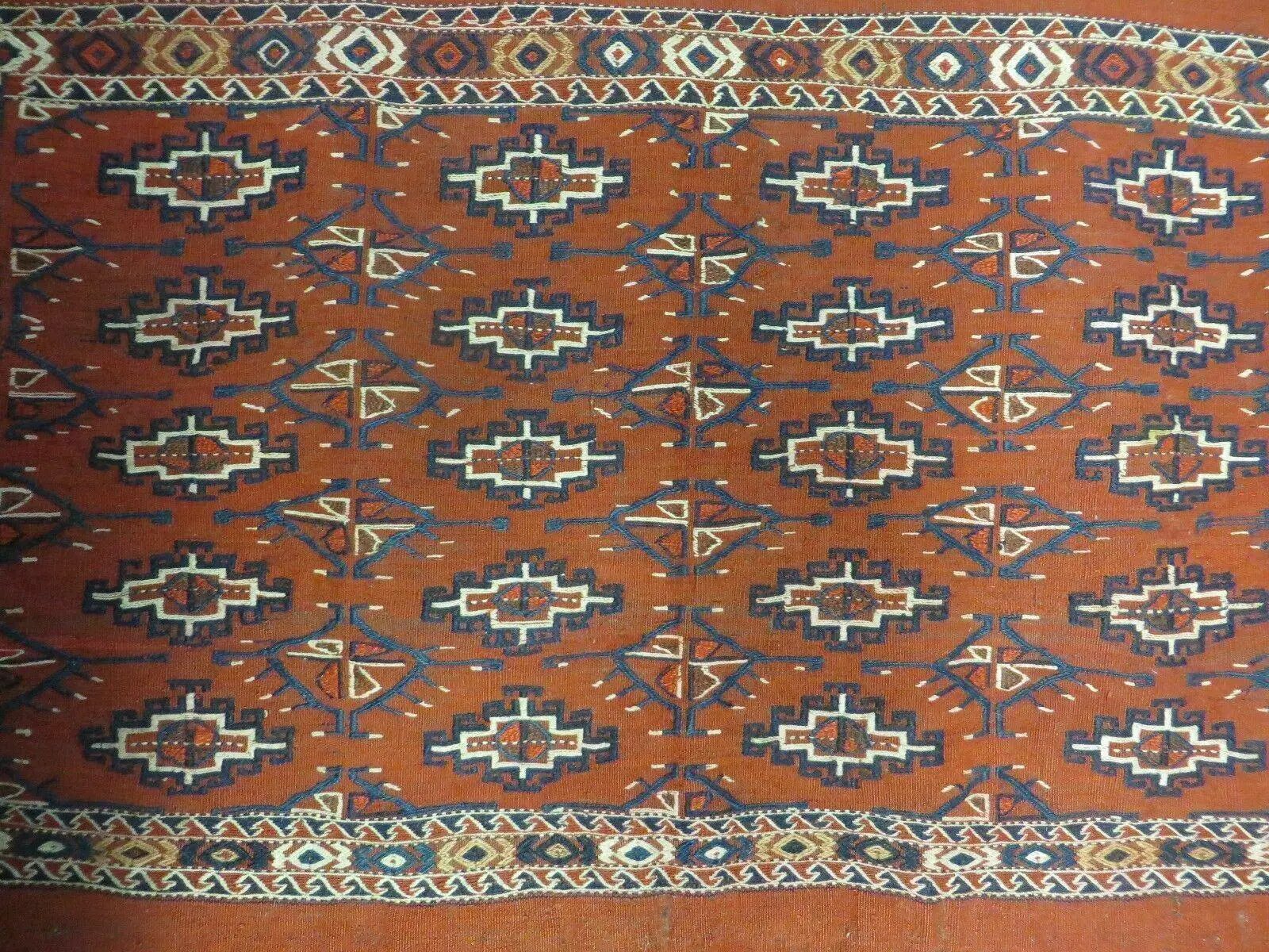 2'8" X 4' Antique Handmade Tribal Wool Rug Pillow Case Yamud Flat Weave Diamond by Jewel Rugs