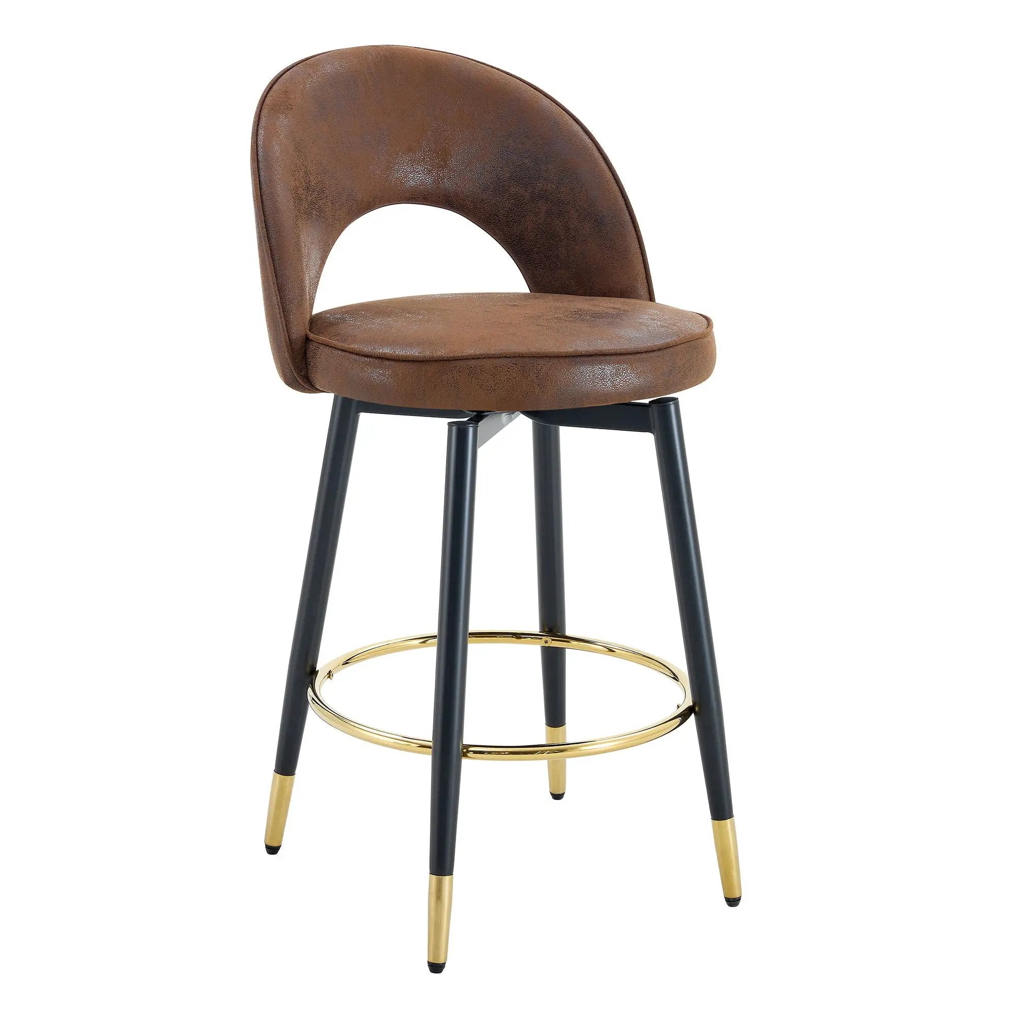 Upholstered Rotatable Bar Chair With Metal Legs For Dining Room by Unique Piece Furniture