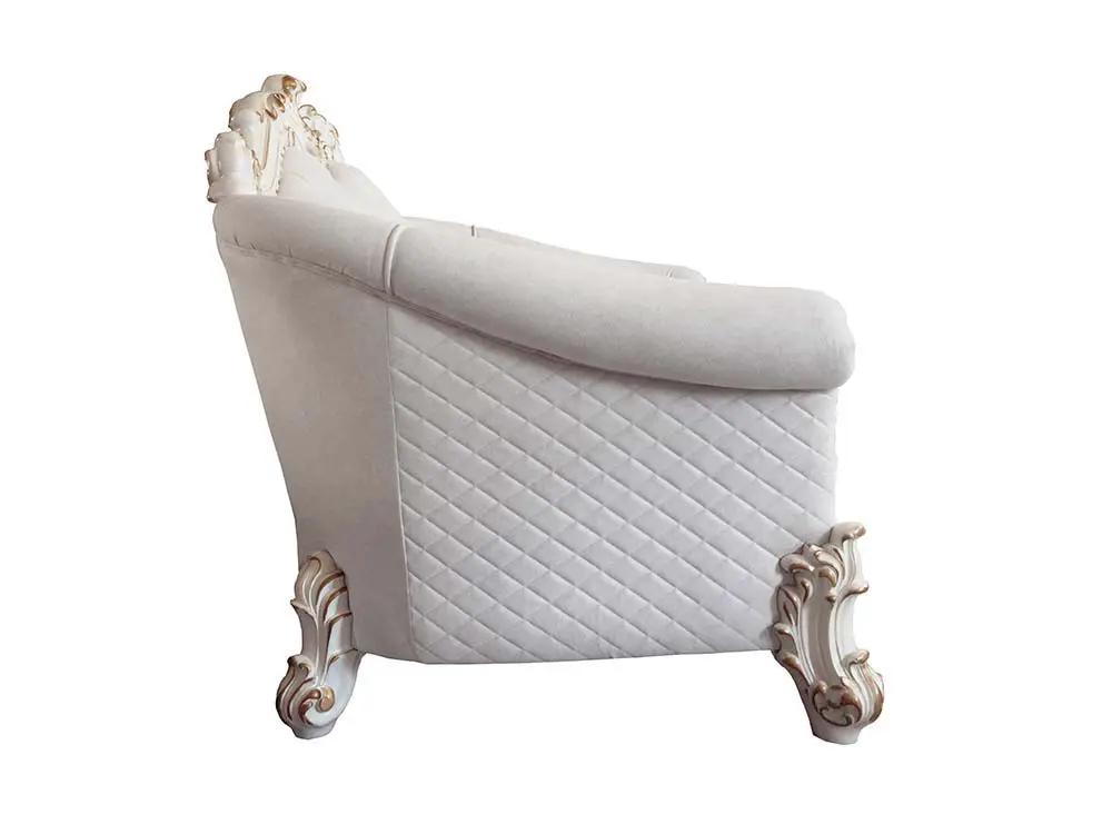 Vendome II - Loveseat With 4 Pillows - Two Tone Ivory Fabric & Antique Pearl by Unique Piece Furniture