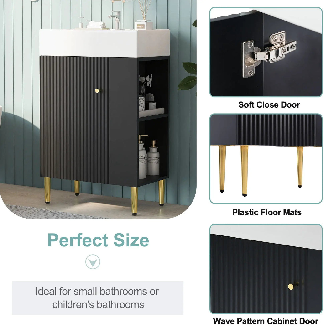 Bathroom Vanity, Combo Cabinet, Bathroom Storage Cabinet, Single Ceramic Sink by HouseOfZazla