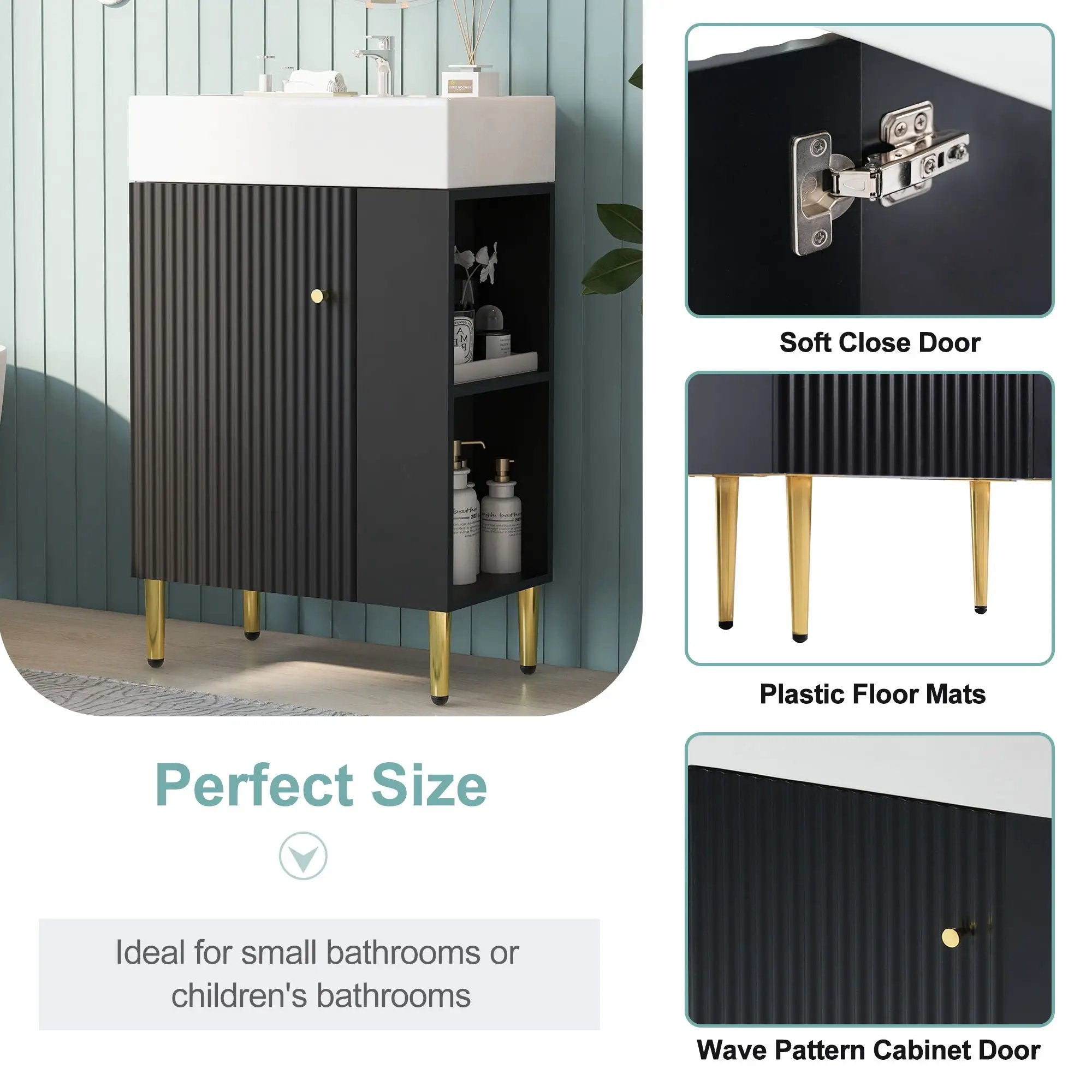 Bathroom Vanity, Combo Cabinet, Bathroom Storage Cabinet, Single Ceramic Sink by HouseOfZazla