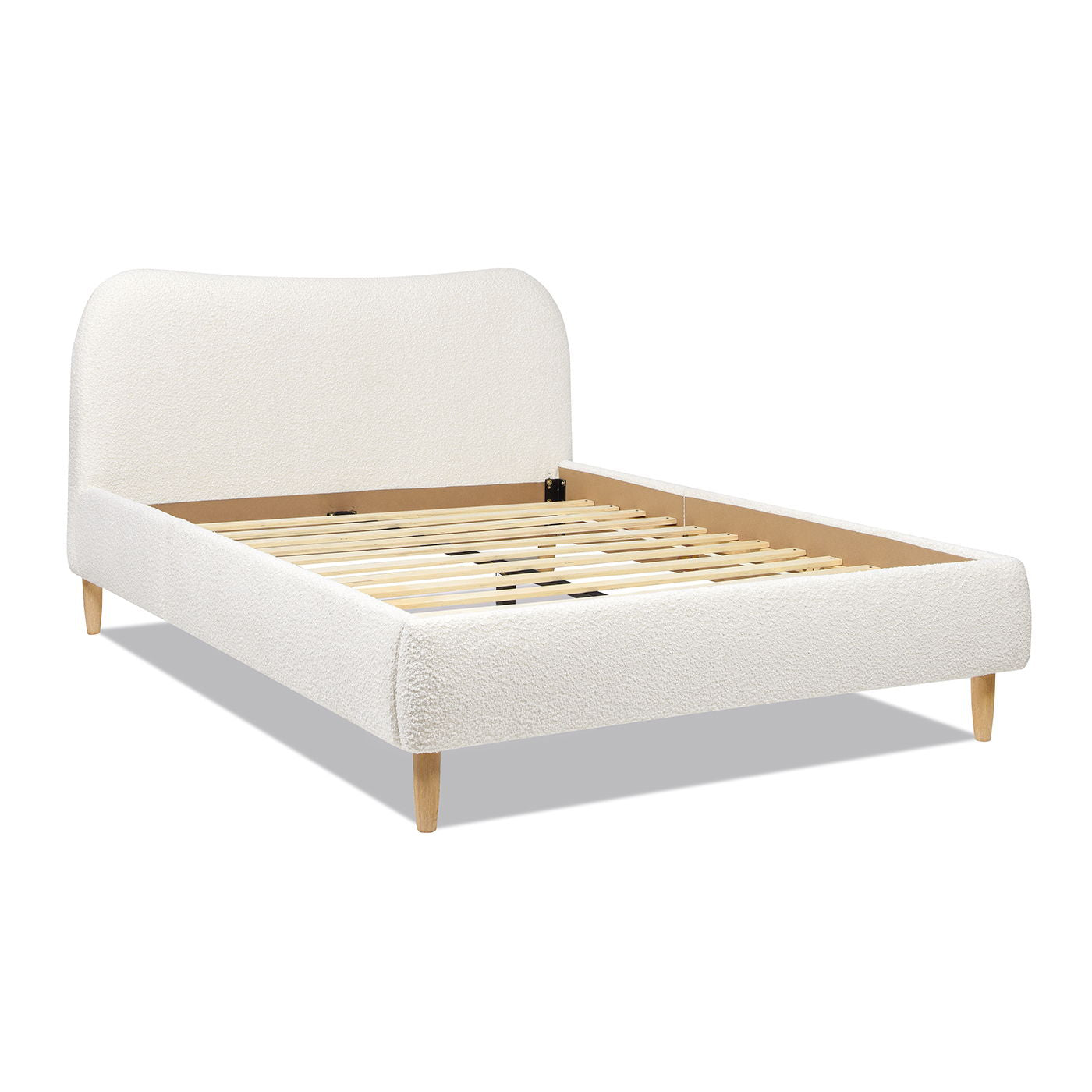 Roman - Curved Headboard Upholstered Platform Bed by HouseOfZazla