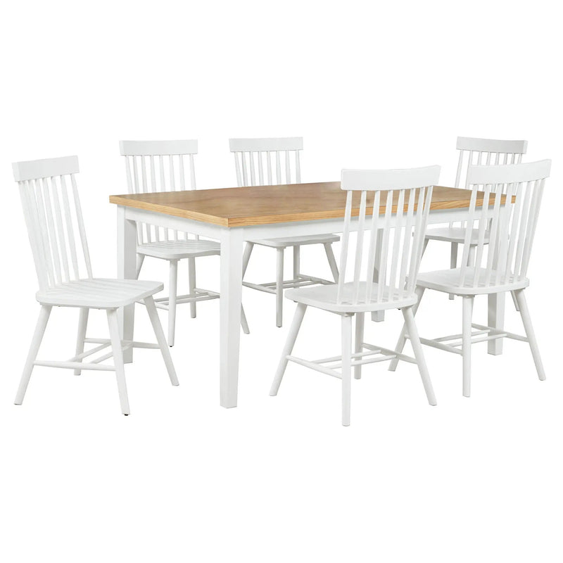 Andrews 7-piece Rectangular Dining Set Light Ash and White by Unique Piece Furniture