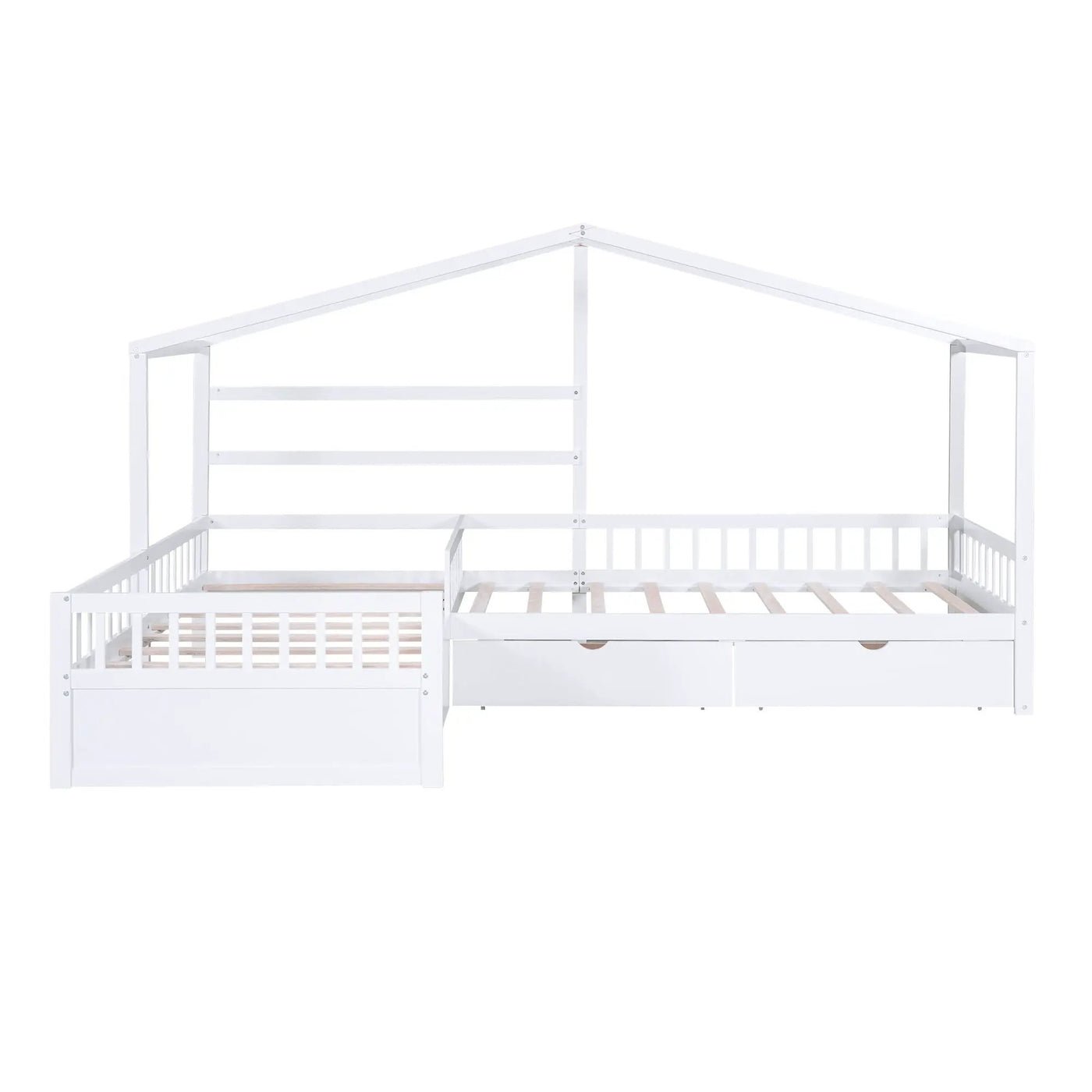 L Shape Platform Bed With 3 Storage Drawers by HouseOfZazla